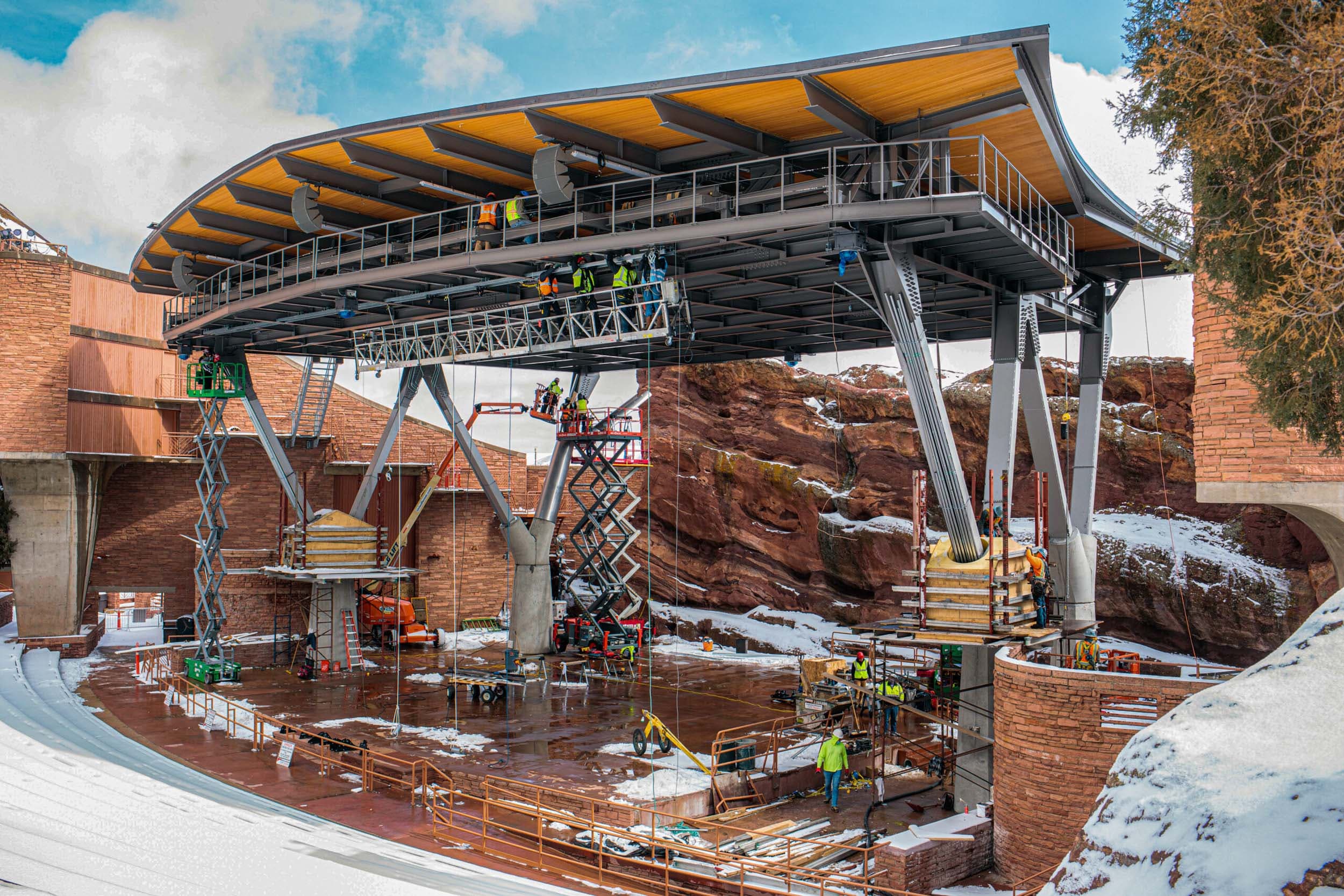 Red Rocks Amphitheatre concrete forming