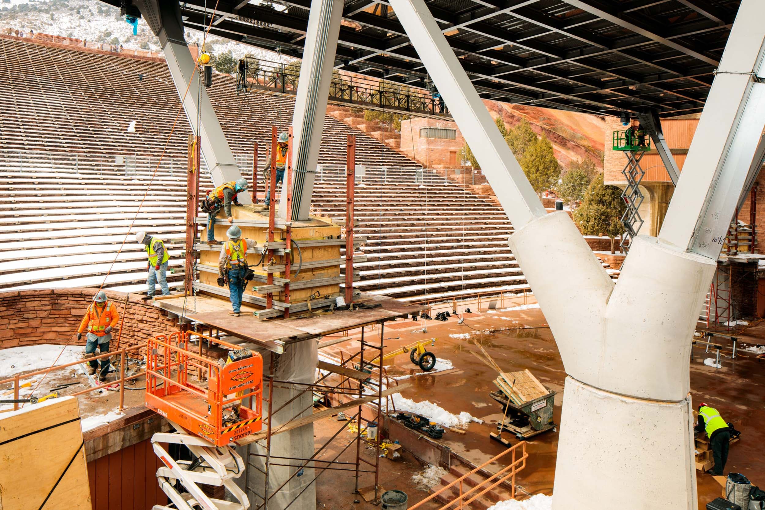 Red Rocks Amphitheatre construction detail